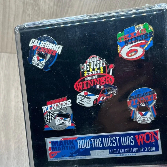 1998 Mark Martin How The West Was Won NASCAR Ltd Edition Pin Set 587/3000 - Picture 2 of 6